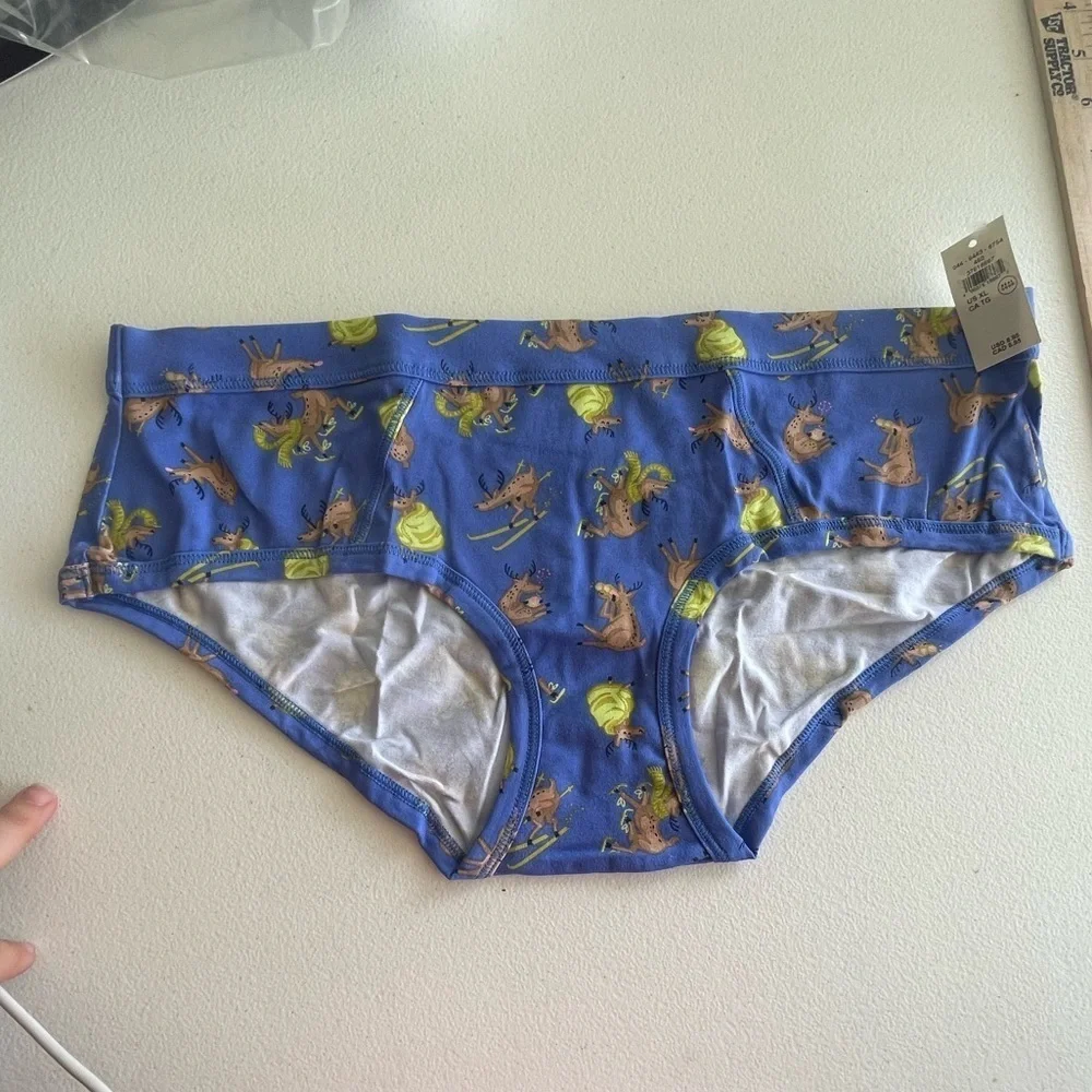 Aerie nwt blue reindeer games boy brief winter holiday panties